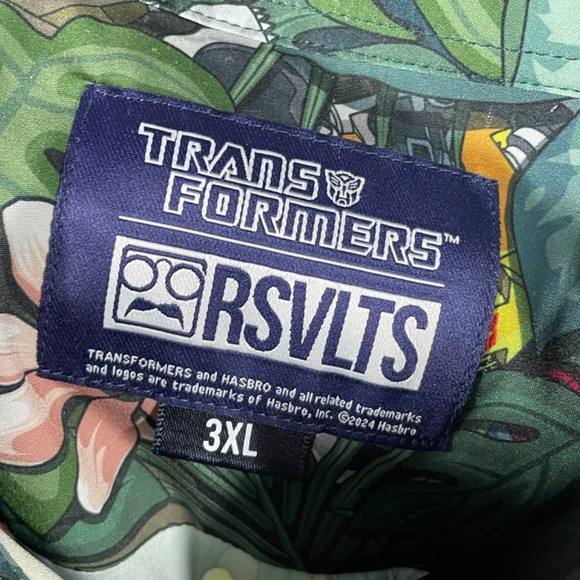 RSVLTS Transformers Shirt Mens 3XL button up tropical floral dinosaur casual - Picture 5 of 11